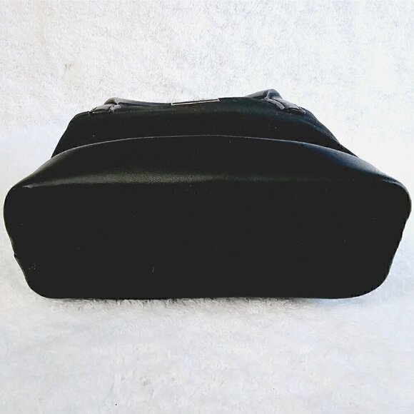 Nine West Black Nylon and Smooth Faux Leather Top Handle Mini Satchel - Picture 5 of 10